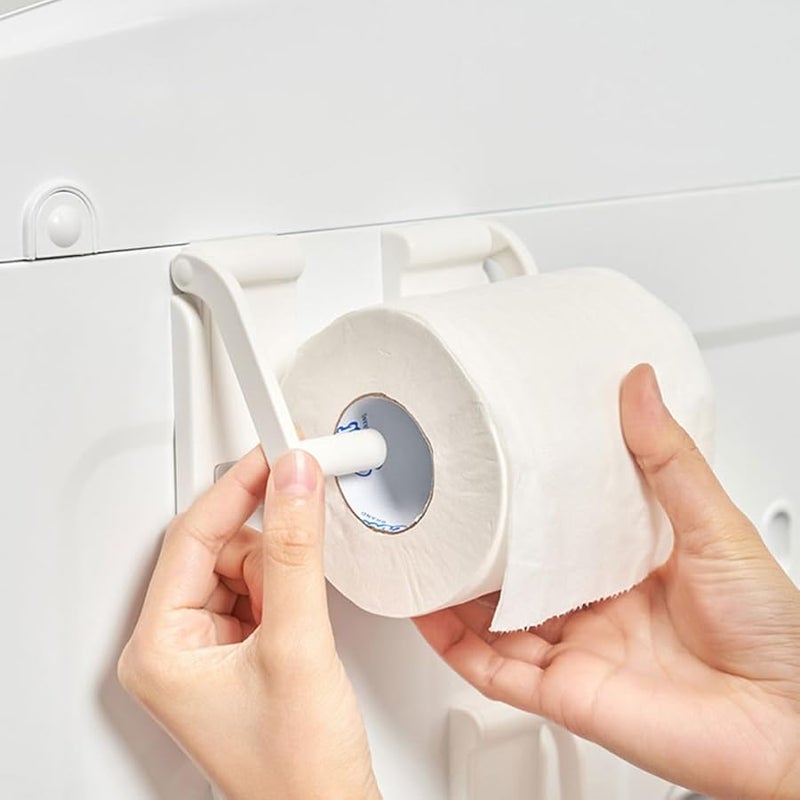 Bathroom Toilet Paper Holder Stand Plastic Storage Rack Easy Install - Image 5